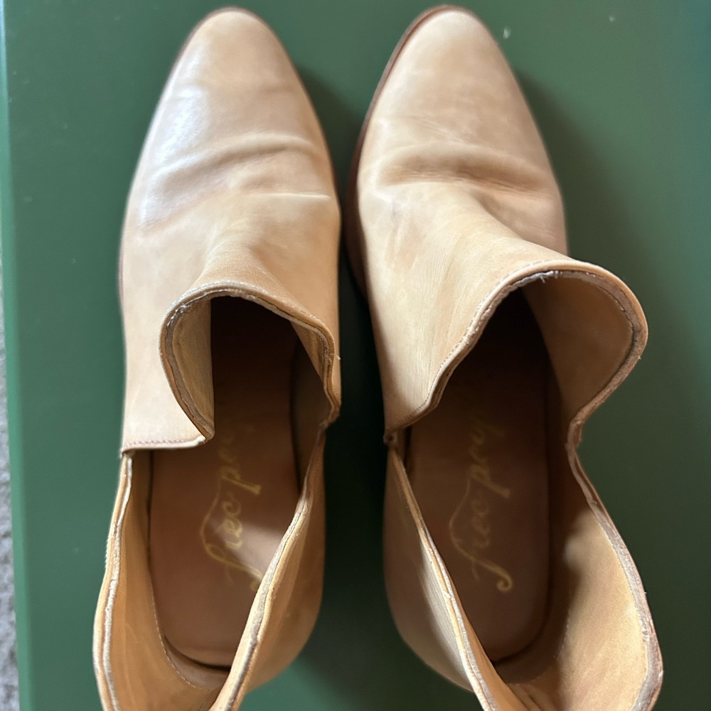 Free People Tan Leather Ankle Booties
